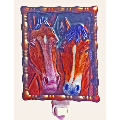 2 Horse Faces Night Light