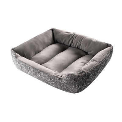 Sparkles Home Luminous Rhinestone Bolster Pet Bed | Velvet Interior | Large Sizes