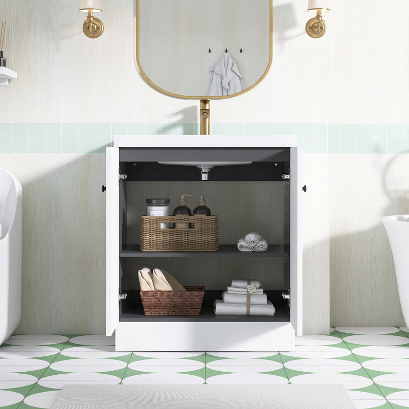 Ensemble de meuble-lavabo autoportant 29,5 po avec plateau en résine 29,5 po, 29.5"