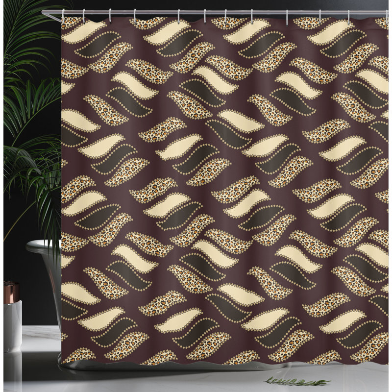 Shower Curtain with Hooks Included, 105"H x 69"W