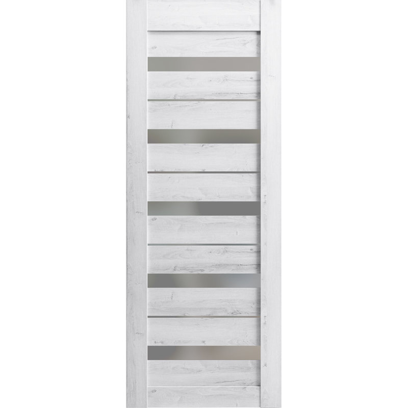 Dalle de porte standard en bois givré Quadro, 30 po x 80 po, Blanc