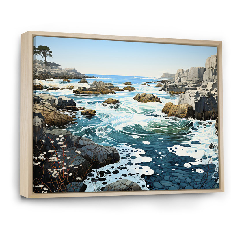 Paysage de plage sauvage IV sur toile, Cadre naturel flottant, H 16 po x l 32 po x P 1 po