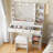 Makeup Vanity Set With Built-in Outlets And Lighted Mirror