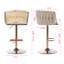 Ensemble de 2 tabourets de bar, avec repose-pieds chromé et base pivotante à hauteur réglable en velours + tabouret de bar simple Golden Leg