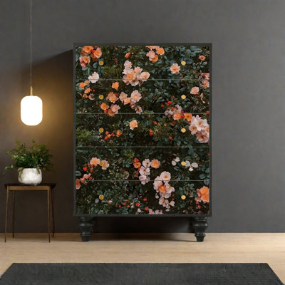 American Style Floral Painted Drawer Chest
