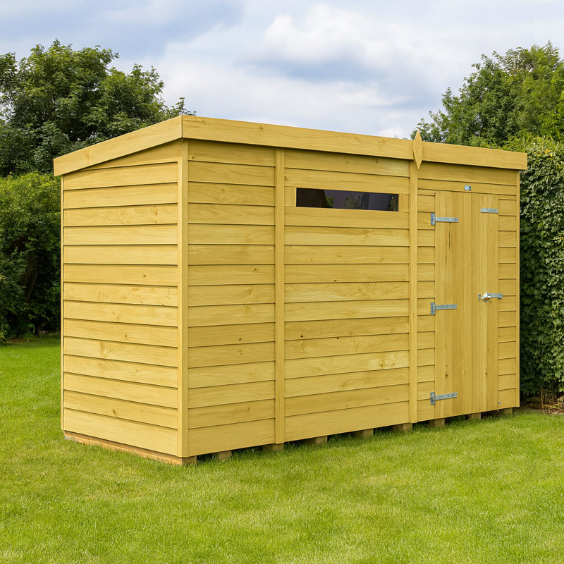 10ft x 4ft Pent Security Shed - Single Door