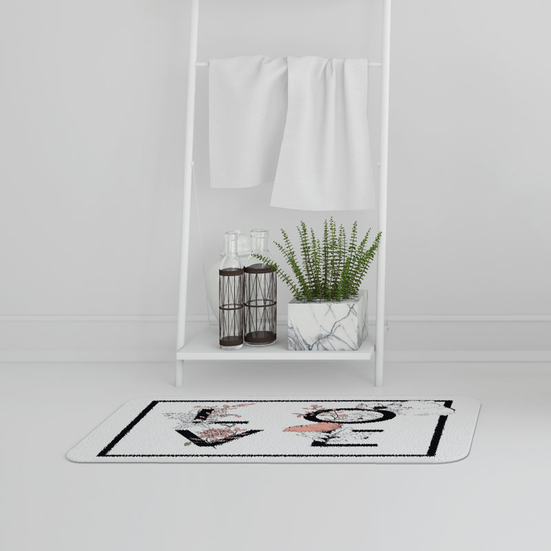 Jetter Memory Foam Non-Slip Bath Rug, Love
