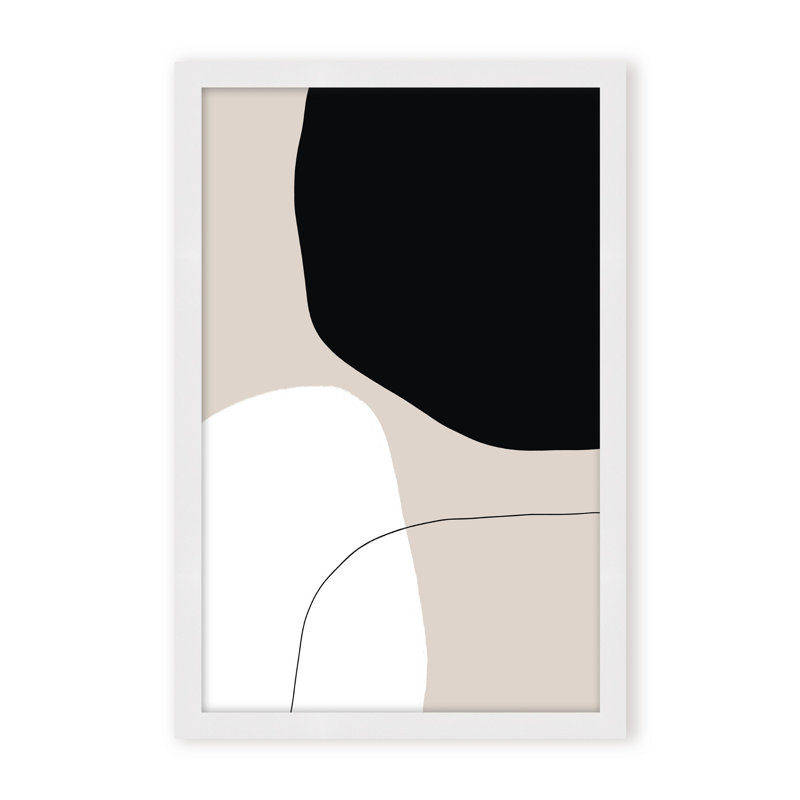 Abstract Pairing by  - Picture Frame Painting on Paper, 24" H x 16" W x 1.125" D, Framed Print, Brown