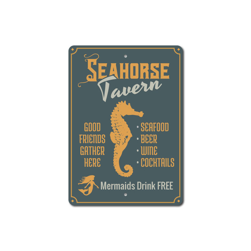 Plaque en aluminium Seahorse, H 14 po x l 10 po x P 0,04 po