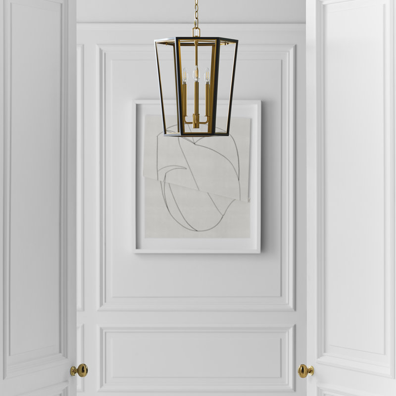 Curt 3 - Light Chandelier, Midnight Black/Burnished Brass