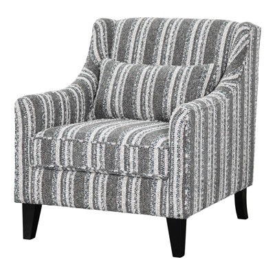 Fauteuil d'appoint rayé Adline avec coussins décoratifs