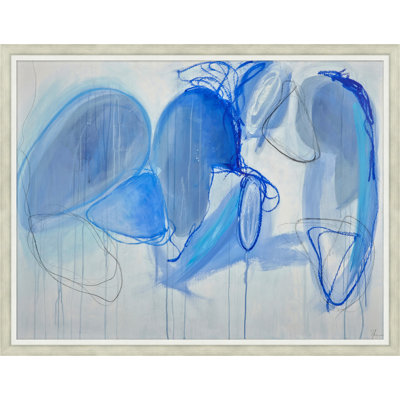 Wendover Art Group Bring Me The Blues - Picture Frame Painting On Paper In Blue;gray