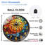 Horloge murale vitrail avec lever de soleil tropical - art moderne 12 po