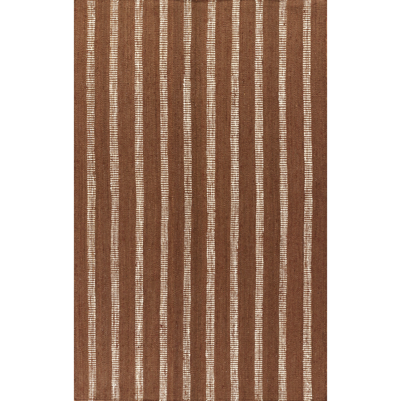Aadison Rust Hand-Woven Striped Jute Rug, Rectangle 5' x 7'