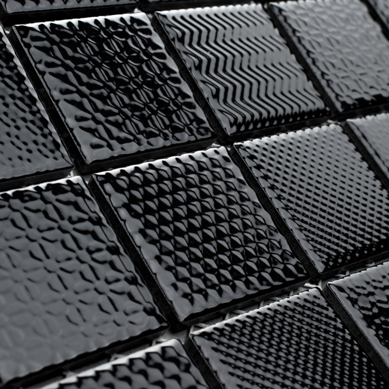 Celadon Graphite 11-5/8 in. x 11-5/8 in. Porcelain Mosaic Floor and Wall Tile