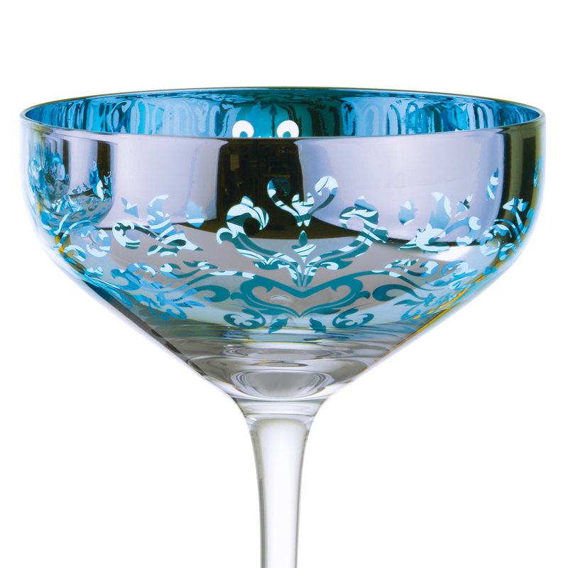 Filigree Champagne Saucers Blue