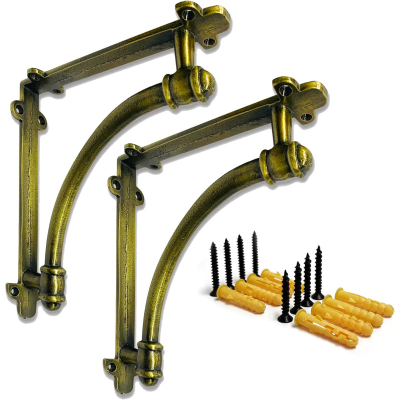 Supports de tablette décoratifs Nach, paquet de 2 supports de 7 x 1,5 x 7 pouces dorés, Doré