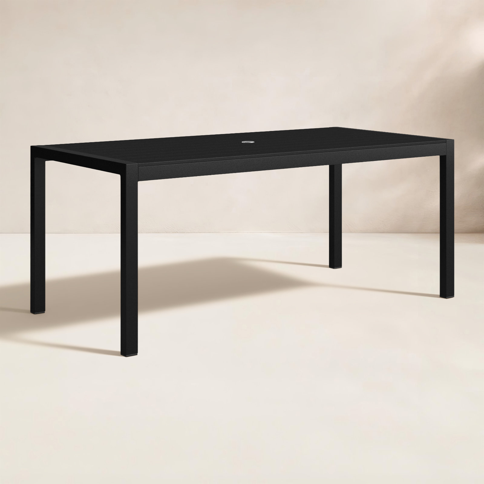Devan 71 " Patio Dining Table, Black, Black