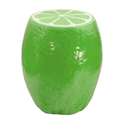 Tabouret réaliste en résine lime, table d'appoint multifonctionnelle et support pour plante d'intérieur et d'extérieur