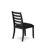 Dining Set Includes a Round Kitchen Table, Stackable Dining Chairs, Wire Brushed Black-1058285620