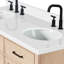 Meuble-lavabo double en bois massif Tidworth avec plateau en quartz blanc de 1,5 po-818783555-834460840