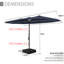Parasol de patio à double face 15 pi x 9 pi avec système de brumisation et base-478510778
