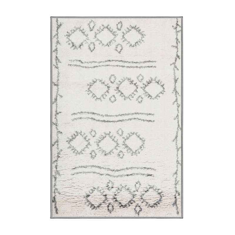Tapis de zone ivoire/noir contemporain, Rectangle 8 pi x 12 pi