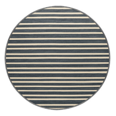 Machine Washable Horizontal Stripes Gray Area Rug