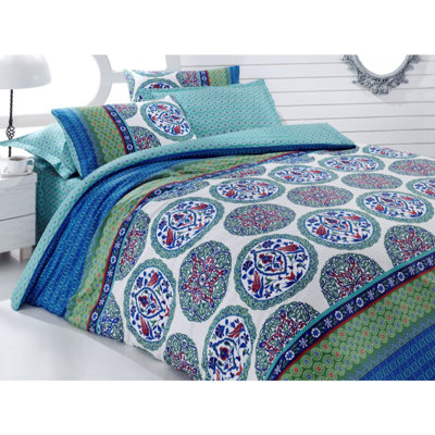 Satin Geometric Shapes Duvet Cover Set