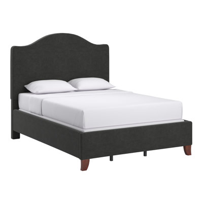 Herning Upholstered Slat Bed With Curved Headboard - Queen Size