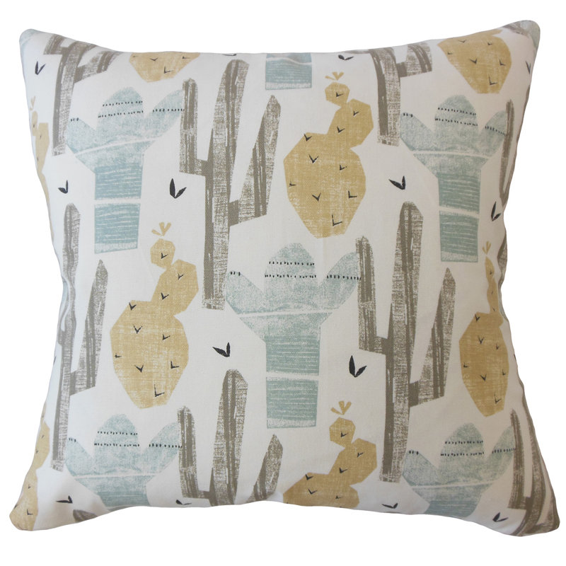 Coussin décoratif en coton Daeja, 18 po x 18 po, Vert
