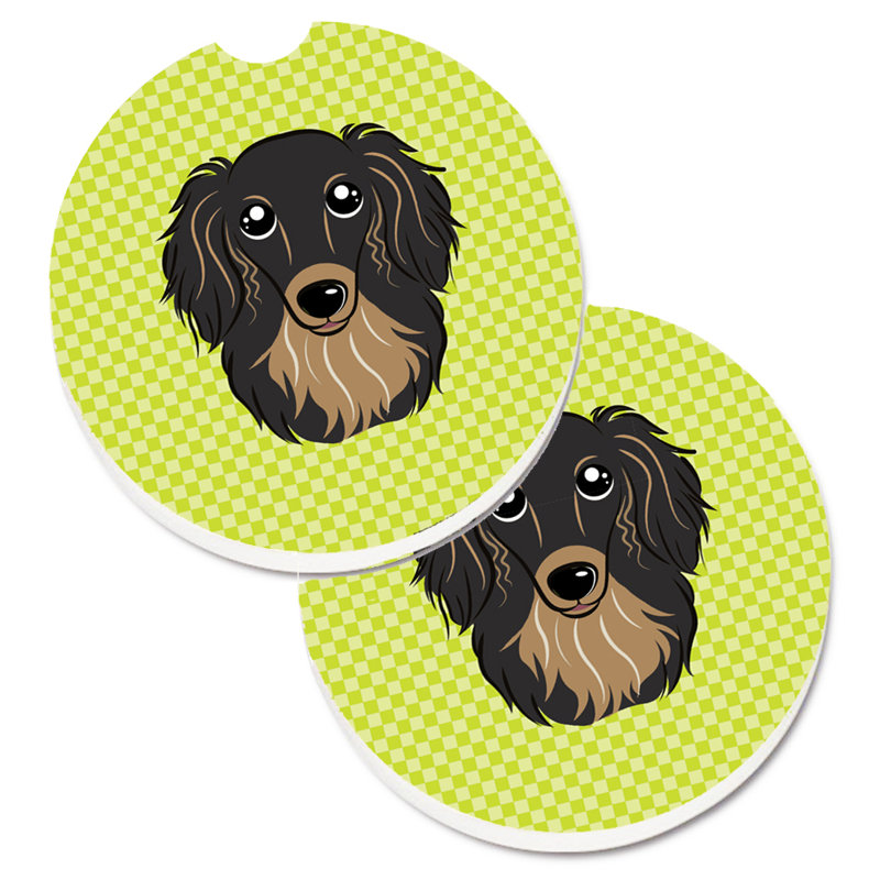 Sous-verre Retriever, Vert lime, Teckel à poils longs noir
