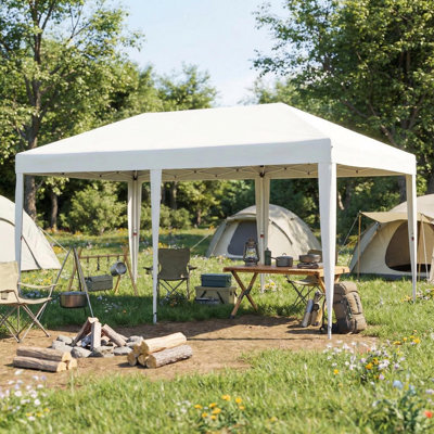 10x20Ft Pop-Up Canopy with Reinforced Support, Outdoor Portable Waterproof Canopies with Adjustable Height for Patio, Garden