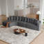 Ensemble de canapé modulaire en chenille Boneless de 131,1 pouces, canapé incurvé moderne en forme de nuage, comprend 10 coussins, canapé d'angle en tissu de salon, canapé modulaire en L-585790692