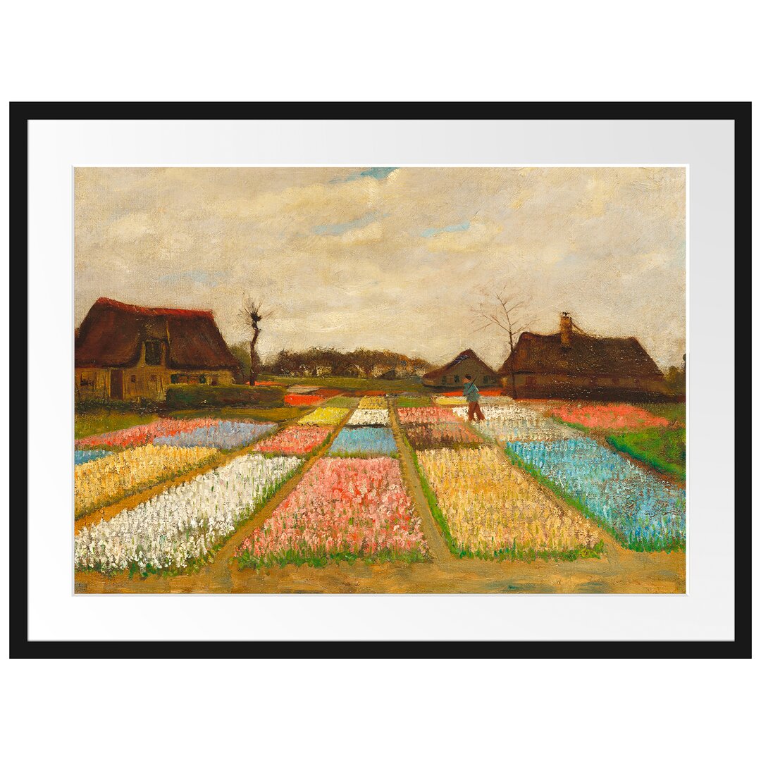 Gerahmter Kunstdruck Flowerbeds in Holland von Vincent Van Gogh