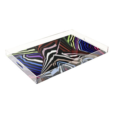 Euphoria at the Watering Hole Acrylic Rectangle Decorative Tray
