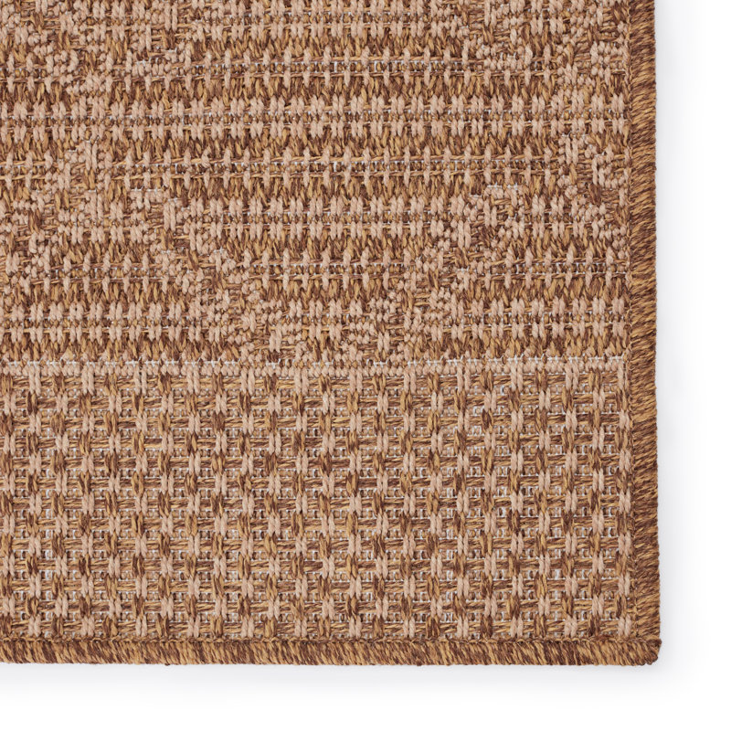 Tapis intérieur / extérieur brun clair Lekeya, Rectangle 9 pi x 12 pi