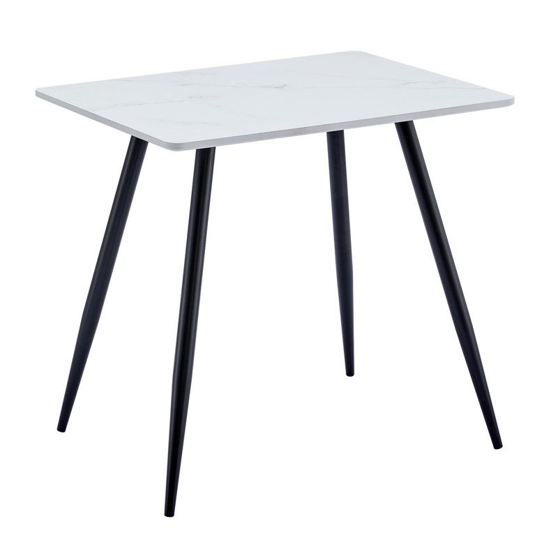 Hinshaw Metal Base Dining Table, 75cm H x 60cm W x 80cm L