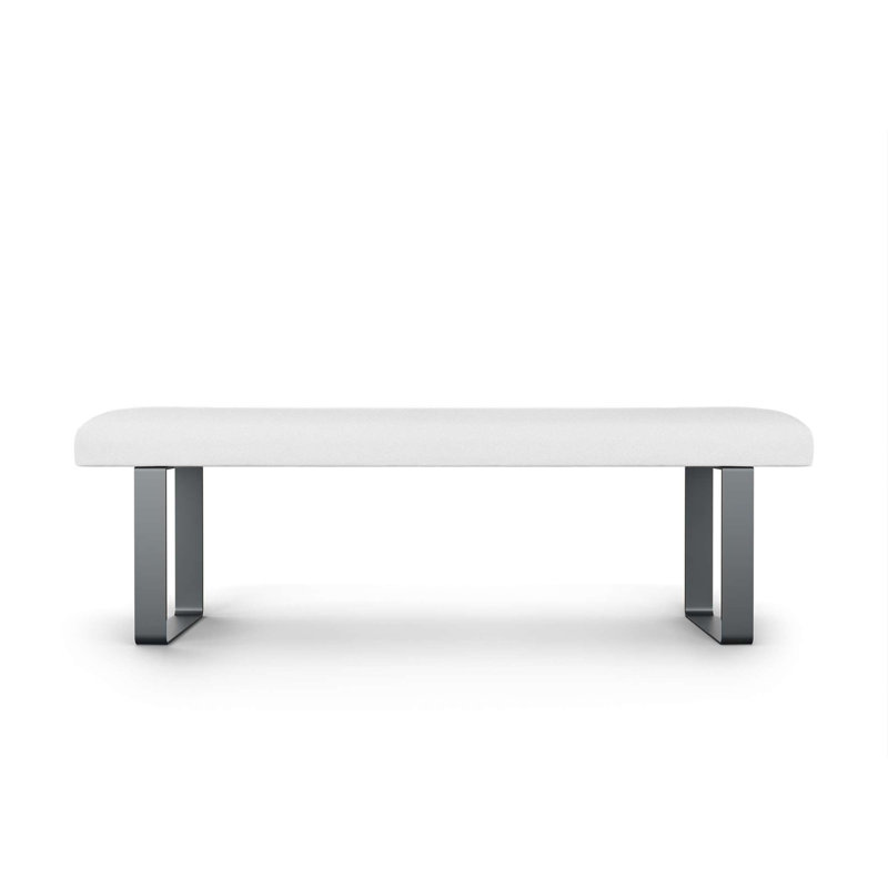 Mylinn Upholstered Bench, White/Anthracite