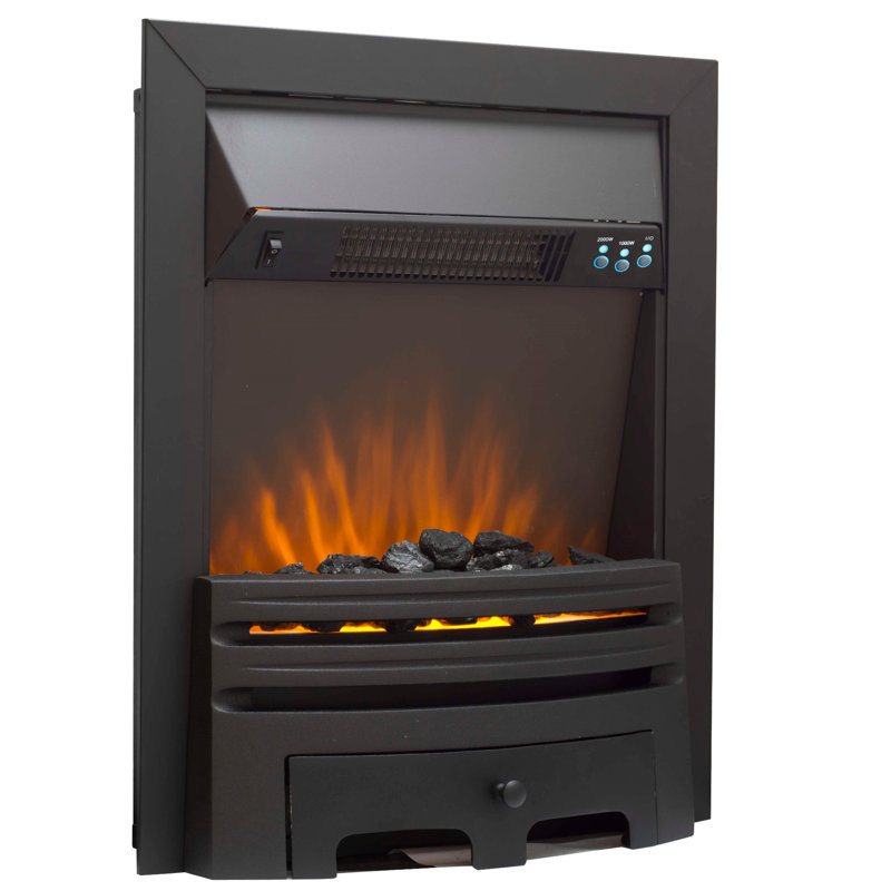 Diesel Belfry Heating 48cm W Electric Fireplace Insert with 4000 BTU, Black