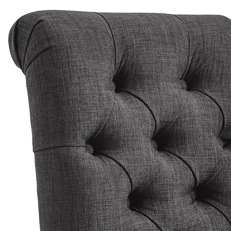 Tabouret Alsadig, Gris foncé, Tabouret de comptoir (siège d'une hauteur de 25 p, Naturel légèrement patiné
