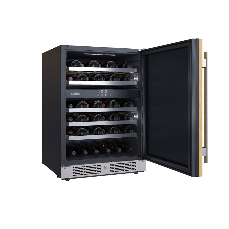 45 Bottle Dual Zone Freestanding Wine Refrigerator, Left Handed