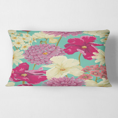 Housse de coussin rectangulaire avec insert Fleurs