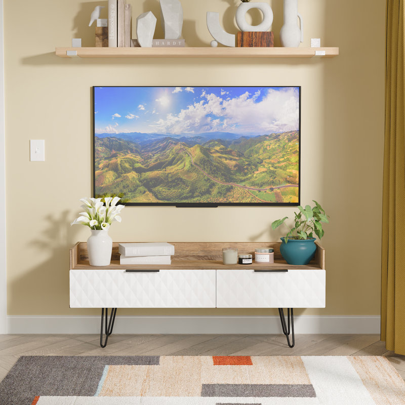 Tarkio 2 Drawer Coffee TV Unit, White