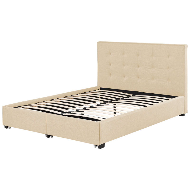 Lundys Upholstered Drawers Bed, Kingsize (5'), Beige