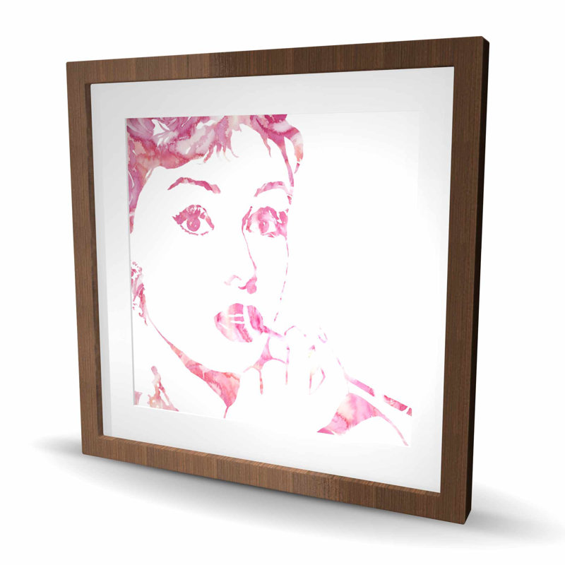 Glamour Audrey Hepburn - romantique rose avec imprimé mat