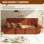 Canapé-lit gigogne King Size 94,5 pouces, velours côtelé orange, 3 en 1-392343100