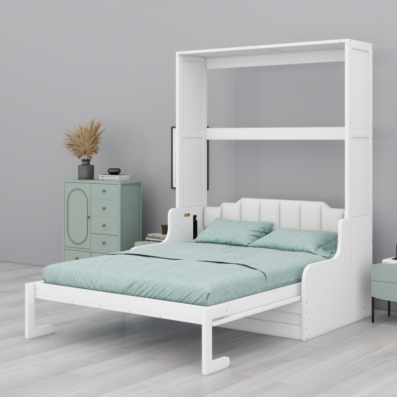 Lit escamotable avec coussin Murphy, Blanc