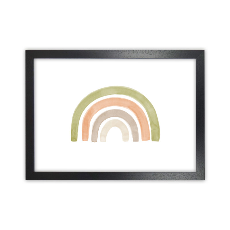Watercolour Rainbow I - Green - Print, Black Framed Canvas, 64cm H x 88cm W x 3cm D