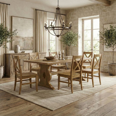 Almeda Traditional 70.8" Rectangular Dining Table Set